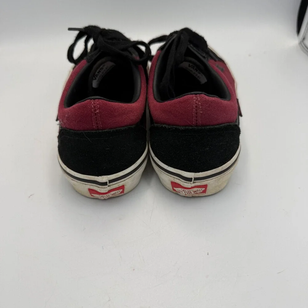 Vans Skate Old Skool Burgundy Black Suede Canvas PopCush Shoes Mens 8.0